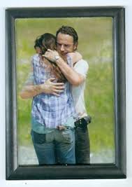 The Walking Dead trading card 2014 Shadowbox #GF-05 Season 3 Rick Grimes  Andrew Lincoln and Lori Grimes Hug