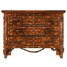 C 1880 Rustic Antique French Mountain Region Pine Cone Commode French Antiques Antiques Lodge Style Decorating