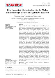 Pdf Reinvigorating Rhetorical Art In The Malay Study Through The Use Of Figurative Taukeed