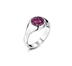 Ashes Into Glass Signet Ring Purple Silver Ashes Into Glass White Gold Rings Signet Ring