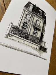 Oeuvre Originale Illustration A L Encre De Chine D Une Maison A Metz In 2020 Illustration Architecture Dark Wallpaper