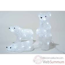 Carte à encadrer et accrocher aux murs ou à envoyer. Led Famille Ours Acryl Kaemingk 492001 Dans Deco Noel Sur Collection Peluche