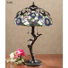 Take Flight Butterfly Floral Stained Glass Table Lamp