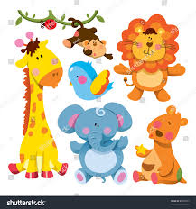 Sevimli Hayvanlar Stok Vektor Telifsiz 89969317 Cok Sirin Hayvanlar Bebek Karikatur Vahsi Hayvanlar
