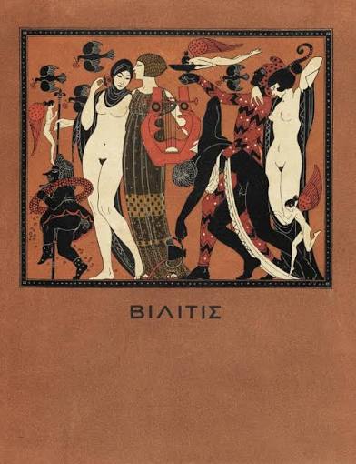 This illustration depicting an erotic scene, by George Barbier was part of  Pierre Louÿs's The Songs of Bilitis (Les Chansons de Bilitis). The work was  published in Paris by Pierre Corrard in