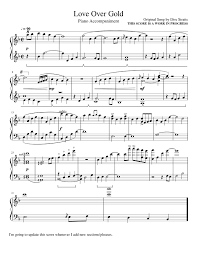 Dire Straits Love Over Gold Work In Progress Sheet Music For Piano Solo Musescore Com