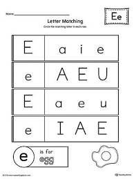 Letter E Uppercase And Lowercase Matching Worksheet Letter E Worksheets Kindergarten Worksheets Letter Matching Worksheet