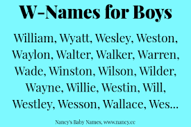 W Names For Baby Boys Baby Names Popular Boy Names Little Boy Names