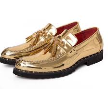 4.3 out of 5 stars 4,154. Gold Metallic Mens Tassels Cleated Sole Slip On Loafers Shoes