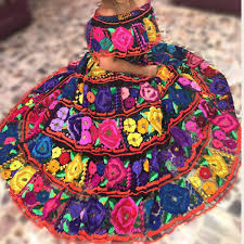 Mexican Chiapaneca Black Dress Mexican Outfit Mexican Fiesta Dresses Mexican Theme Party Outfit