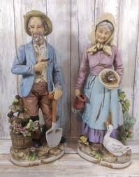 Vintage homco home interior old man and woman figurines #1417. Old Man And Woman Ceramic Dolls Cheap Online