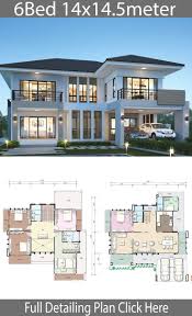 House Plan 14x14 5m With 6 Bedrooms House Garden 14x145m Garden Home Beautiful House Plans House Layout Plans House Designs Exterior