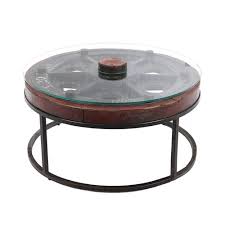 Steel legs in wood look finish. Vintage Wooden Coffee Table With Glass Top And Iron Legs For Sale At Pamono