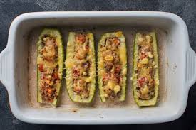Give them a quick spray with olive oil cooking spray and a sprinkle of salt and pepper for even more flavor before they go into the oven the. Foto Von Baked Stuffed Zucchini Boats Id 133140333 Lizenzfreie Bild Stocklib