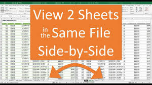 View Two Sheets Side By Side In The Same Excel File