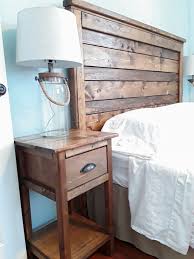 Home tours diy throw city guides shopping guides do it yourself reclaimed wood headboard before we cause worked with barn mrs. Diy Rustic Wood Headboard And Nightstand Rustic Wood Headboard Rustic Bedroom Furniture Rustic Headboard Diy