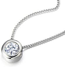 Home > stainless steel necklaces > stamping necklaces > stainless steel round box link necklace chain n003088sw5. Amazon Com Coolsteelandbeyond 6 5mm Cubic Zirconia Round Solitaire Bezel Set Stainless Steel Pendant Necklace 20 Inches Chain Everything Else
