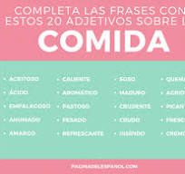 Completa las frases con estos 20 adjetivos sobre la comida ...