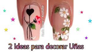 Uñas decoradas con flores y puntos. 2 Modelos De Unas Decoradas Con Flores Decoracion De Unas Ideas Para Decorar Unas Facil Nail Art Youtube