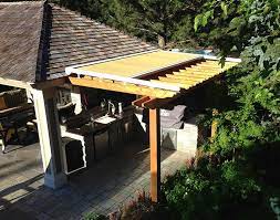 Retractable Awning Above Pergola Great Addition To Protect Against Sun And Rain Pergola Covered Pergola Awning Canopy