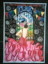 En sevilla, dos siglos antes de la creación de la escuela de tauromaquia, cuando los toros eran guiados por las calles de la ciudad hasta el matadero de la calle san bernardo, antes de ser los toros sacrificados, los mozos aspirantes a lidiadores solían congregarse y practicar las diferentes suertes y pases en los corrales del matadero. Cartelera Escolar Tipo Afiche Feria Internacional De San Sebastian F I S S Misdibujos Hispanic Heritage Painting Art