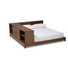 Queen size platform bed frame upholstered headboard tufted beds wood frame, gray. Queen Kaori Wood Platform Storage Bed Walnut Baxton Studio Target