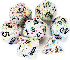 Amazon Com Flashowl Dnd Dice White Spray Dots Dice Sets 7 Colors Dice Sets D D Rpg Dice D20 Dices Set Polyhedral Dice Dnd Dic Dungeons And Dragons Dungeon Dnd