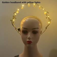 Halo Crown Queen Sauna Piece Costume, Angel Light Up, LED Blinking, Band,  Tim Masade Glow Party, Wedding Festival