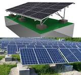 Solar panel ballasted ground mount system - W type