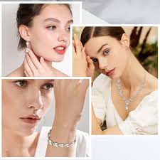Wedding Party Jewelry Gifts For Women Milacolato Crystal Bridal Jewelry Set 