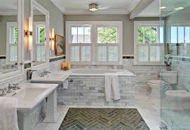 Look for lamps approved for bathroom use to flank the vanity or sinks. Visual Comfort Lighting Andover Flush Mount Lighting Design Ideas