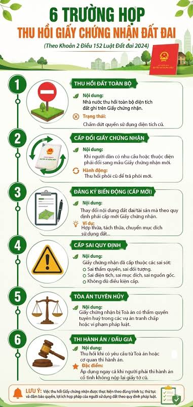 Các trường hợp thu hồi Sổ đỏ theo Luật Đất đai, do AI tạo