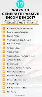 Discover 17 Ways Anyone Can Generate Passive Income Online And Offline In 2017 Passive Income Earn Money Online Money Blogging