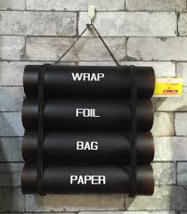 いらなくなった筒 いろいろな芯でラップ類の収納 すっぽり君 ラップ収納 収納 アイデア インテリア 収納