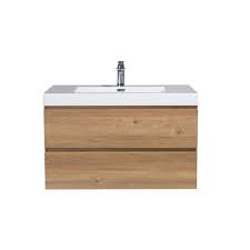 Made of poplar wood, oak veneer, engineered wood and marble. Gef Almere Bathroom Vanity With Acrylic Top Natural Oak Finish 36 In Cpr36nov Reno Depot