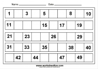 As they finish this worksheet, they will. Missing Numbers 1 To 50 Eight Worksheets Free Printable Worksheets Worksheetfun