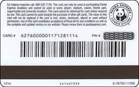 Gift cards can be redeemed for online purchases by entering the gift card number and pin number during checkout. Gift Card Panda Panda Express United States Of America Panda Col Us Pe 006 Sv1407339