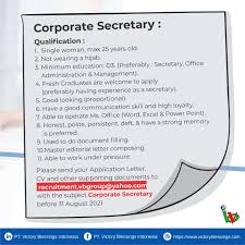 Maybe you would like to learn more about one of these? Lowongan Corporate Secretary Cikarang Jababeka 2021