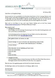 1 für adressen und telefonnummern. Elternbrief Vertragskundigung L D Vom 10 02 2021 Heinrich Roth Realschule Plus