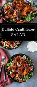 Buffalo Cauliflower Salad Recipe Almost Keto Always Delicious Recipe Spicy Recipes Cauliflower Salad Spicy Salad