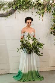 Green White Spring Inspired Wedding Styled Shoot Green Wedding Dresses White Wedding Dresses Ombre Wedding Dress