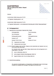 Motorradbörse mit 20.000 gebrauchten von händlern und privatpersonen. Kaufvertrag Uber Ein Gebrauchtes Mofa Moped Zwischen Privatleuten De Vertrag Download