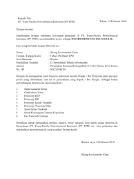 Contoh surat lamaran kerja terbaik, lengkap beserta tips dan trik rahasia pembuatan surat berikut ini contoh surat lamaran kerja yang sudah kami rangkum : Surat Lamaran Pt Tppi 2