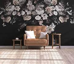 It gives your bedroom a classic and welcoming this fabulous girl's bedroom is made even more glam with the pink and black modern floral wallpaper taking the center stage. Amazon Com Dark Floral Wallpaper Retro Abstract Rose Flower Bedroom Wall Blue Background Peel And Stick 3d Black Floral Poster Handmade