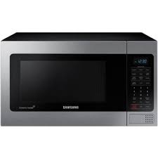 Samsung 1 1 Cu Ft Countertop Microwave With Grilling Element In Stainless Steel Mg11h2020ct The Home Depot Countertop Microwave Countertop Microwave Oven Stainless Steel Microwave