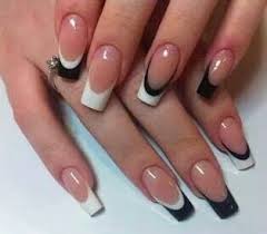 Uñas acrílicas azul eléctrico con. Yep Like Manicura De Unas Unas Negras Con Blanco Decoracion Unas De Gel