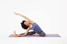 A) reach the bottom arm to the opposite knee or thigh. How To Do Revolved Head To Knee Pose Parivrtta Janu Sirsasana