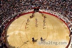Place of combat, from latin harena place of combat, enclosed space in the arena (n.) the central area of an ancient roman amphitheater where contests and spectacles were. Arena Urdu Meanings