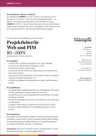 Darüber hinaus wurde ich nach dem abschluss meines studiums angestellt und hatte so einen reibungslosen einstieg ins berufsleben. Stampfli Ag On Twitter Auf Der Suche Nach Einer Neuen Herausforderung Stampfli Bietet Eine Stelle Als Projektleiter In Web Und Pim 80 100 Wir Freuen Uns Auf Deine Bewerbung Https T Co Gwelnqtgao Https T Co Numoqzbqqi