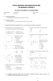 Soal matematika kelas 4 semester 2 bangun ruang. Ulangan Harian 4 Semester Ii
